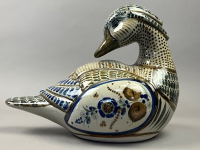 Lot 224 - A CERAMIC MODEL OF A DUCK