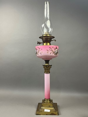 Lot 315 - A VICTORIAN BRASS OIL LAMP