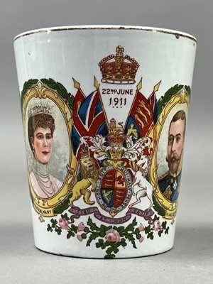 Lot 314 - A PAIR OF HARRODS GEORGE V CORONATION BEAKERS AND OTHERS