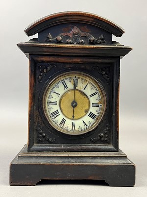 Lot 323 - A WURTTEMBURG MANTEL CLOCK , SCALES AND SAFE