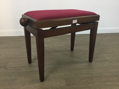 Lot 363 - AN ADJUSTABLE PIANO STOOL