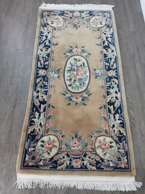 Lot 367 - A FLORAL RUG AND ANOTHER