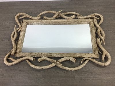 Lot 360 - A LARGE WALL MIRROR