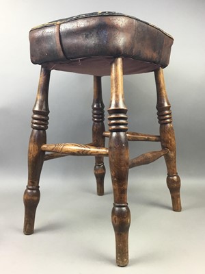 Lot 130 - AN EARLY 20TH CENTURY STAINED WOOD STOOL