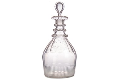Lot 850 - AN EARLY 19TH CENTURY GLASS DECANTER