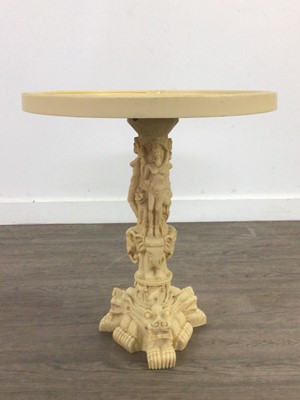 Lot 435A - A CHINESE COMPOSITION TABLE, VASE AND TWO TABLE LAMPS