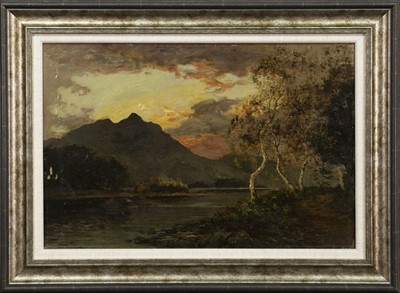 Lot 261 - KILCHURN CASTLE, LOCH AWE, AN OIL BY JOHN HAMILTON GLASS