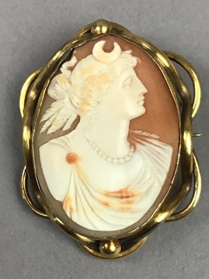 Lot 225 - A MID VICTORIAN CAMEO BROOCH