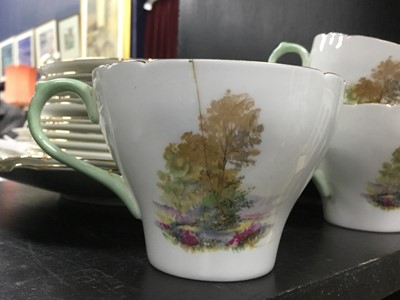 Lot 606 - A SHELLEY 'HEATHER' PATTERN TEA SERVICE