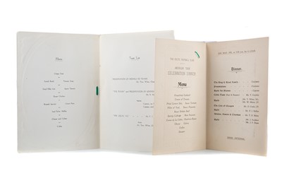 Lot 1540 - TWO CELTIC FOOTBALL CLUB DINNER MENUS, 1930s