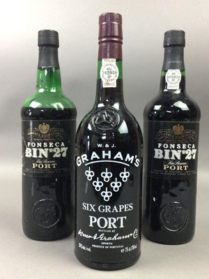 Lot 142 - TWO BOTTLES OF FONSECA BIN 27 AND ONE BOTTLE OF GRAHAM'S SIX GRAPE PORT