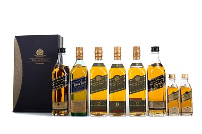 Lot 157 - 6 JOHNNIE WALKER 20CL BOTTLES (INCLUDING BLUE LABEL) AND 2 MINIATURES