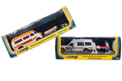 Lot 1057 - TWO CORGI AMBULANCE MODELS