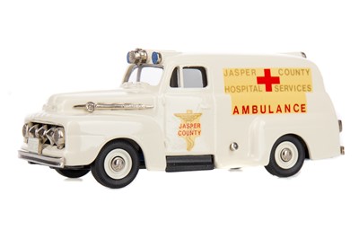 Lot 1058 - THE BROOKLIN COLLECTION 1952 FORD F1 AMBULANCE JASPER COUNTY MODEL VEHICLE