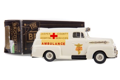 Lot 1058 - THE BROOKLIN COLLECTION 1952 FORD F1 AMBULANCE JASPER COUNTY MODEL VEHICLE