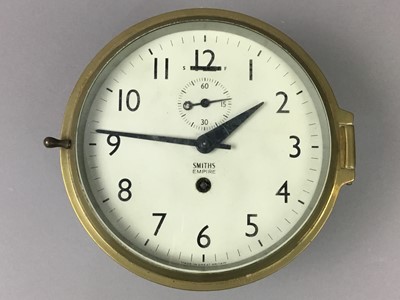 Lot 202 - A SMITHS EMPIRE BRASS SHIP'S CLOCK