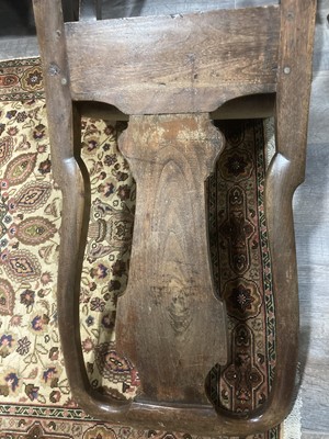 Lot 856 - A SET OF SIX AND A SMALLER PAIR OF 18TH CENTURY WALNUT URN BACK DINING CHAIRS OF QUEEN ANNE DESIGN