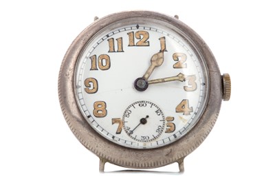 Lot 826 - A SILVER ROLEX CASED TRENCH WATCH