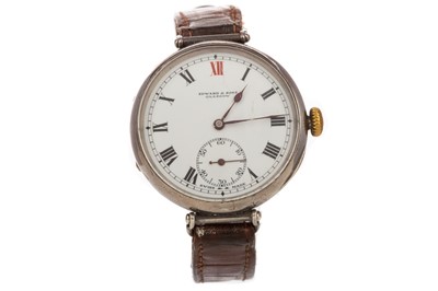 Lot 828 - A SILVER CASED TRENCH WATCH