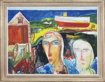 Lot 23 - THE BOATHOUSE, AN OIL BY JOHN BELLANY