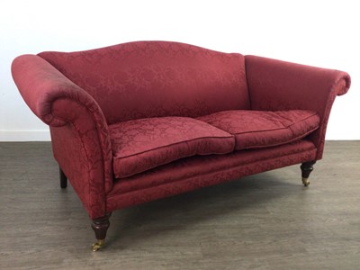 Lot 104 - TWO SEAT SCROLL END SOFA