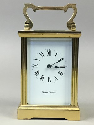 Lot 126 - A BRASS MAPPIN & WEBB CARRIAGE CLOCK