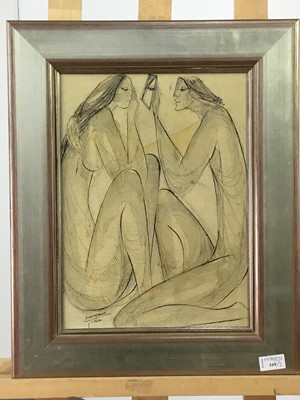 Lot 169 - A LINE DRAWING OF A MALE AND FEMALE AND ANOTHER