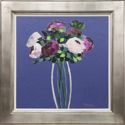 Lot 84 - STILL LIFE OF FLOWERS IN A VASE, AN OIL BY FIONA STURROCK