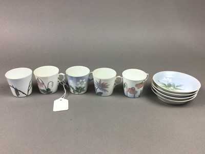Lot 47 - FIVE ROYAL COPENHAGEN COFFEE CUPS AND OTHERS