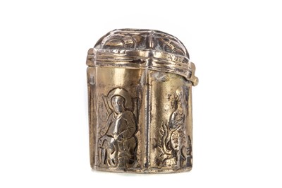 Lot 83 - A 19TH CENTURY CONTINENTAL SILVER GILT LODEREIN BOX