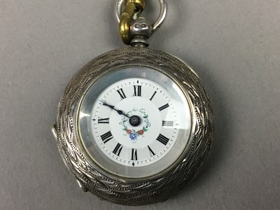 Lot 218 - A VICTORIAN SILVER FOB WATCH