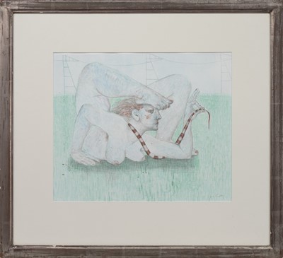 Lot 551 - THE ACROBAT, A WATERCOLOUR BY JUNE CAREY