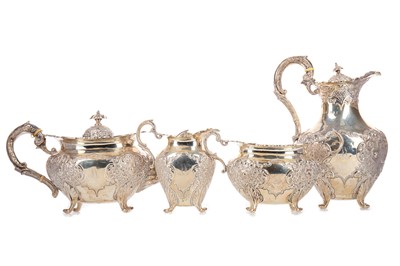 Lot 89 - A VICTORIAN SILVER FOUR PIECE TEA SERVICE