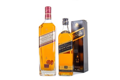 Lot 129 - JOHNNIE WALKER EXPLORER'S CLUB "THE ROYAL ROUTE" 1L AND 12 YEAR OLD BLACK LABEL