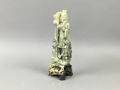 Lot 240 - A JAPANESE FIGURE OF A FISHERMAN