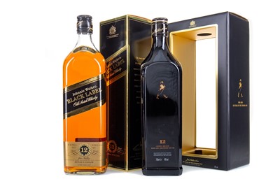 Lot 149 - JOHNNIE WALKER 12 YEAR OLD BLACK LABEL ANNIVERSARY AND 12 YEAR OLD BLACK LABEL 1L