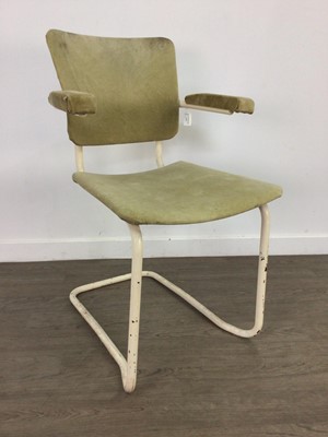 Lot 274 - A MID CENTURY STEEL FRAMED CANTILEVER CHAIR