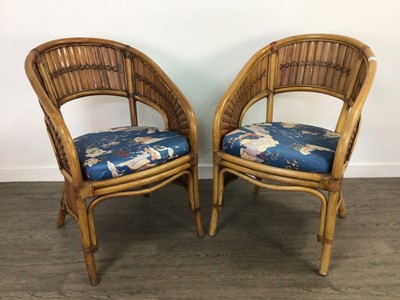 Lot 275 - A SET OF FOUR CANE TUB CHAIRS