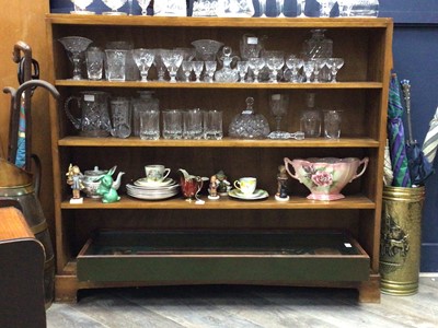 Lot 290 - A WALNUT OPEN BOOKCASE