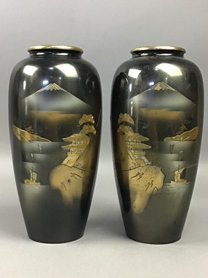 Lot 383 - A PAIR OF JAPANESE VASES AND OTHER ITEMS