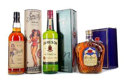 Lot 186 - CROWN ROYAL 1L, JAMESON AND SAILOR JERRY