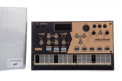 Lot 689 - A KORG VOLCA DRUM DIGITAL PERCUSSION SYTHESIZER
