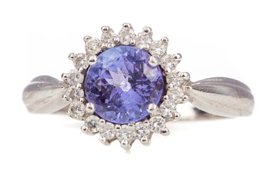 Lot 441 - A TANZANITE AND DIAMOND RING