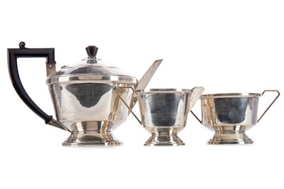 Lot 94 - A GEORGE V SILVER THREE PIECE TEA SERVICE