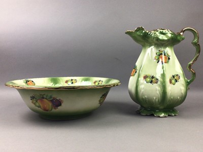 Lot 369 - A VICTORIAN STYLE STONEWARE EWER AND BASIN