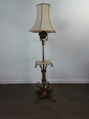 Lot 140 - A LATE VICTORIAN FLOOR STANDING OIL LAMP