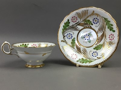 Lot 379 - THREE 19TH CENTURY TEACUPS AND SAUCERS