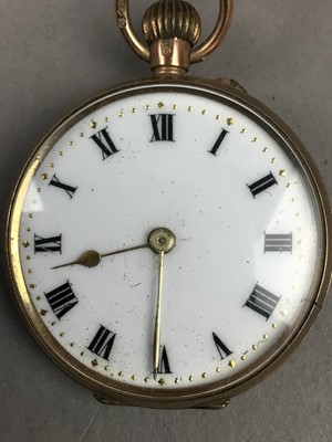 Lot 374 - NINE CARAT GOLD FOB WATCH