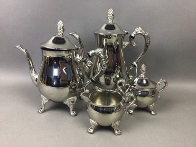 Lot 375 - A SILVER PLATED FOUR PIECE TEA SERVICE