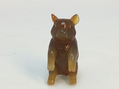 Lot 82 - A RUSSIAN CARVED HARDSTONE MODEL OF A PIG